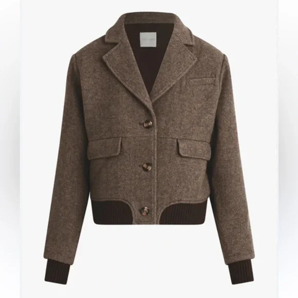 Favorite Daughter NWOT The City Bomber in Brown Houndstooth Size M - Picture 1 of 16